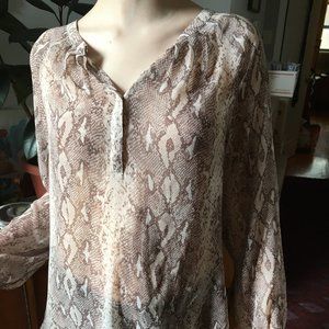 Banana Republic Snake Print Silk Blouse